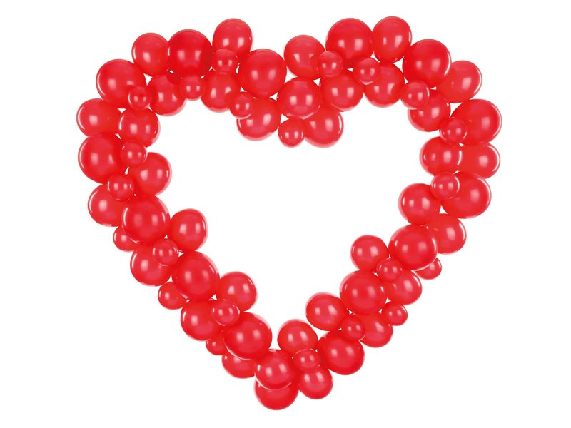 Srdce z balónků červené