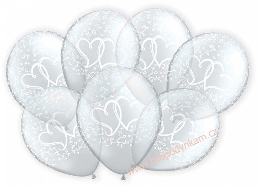Balónky transparentní s bílými