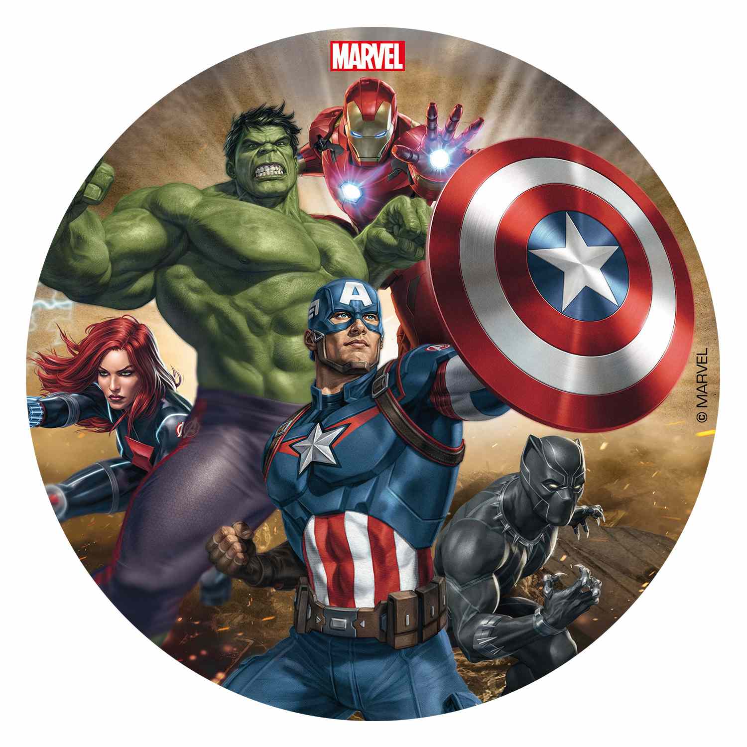 Fondánový obrázek Avengers